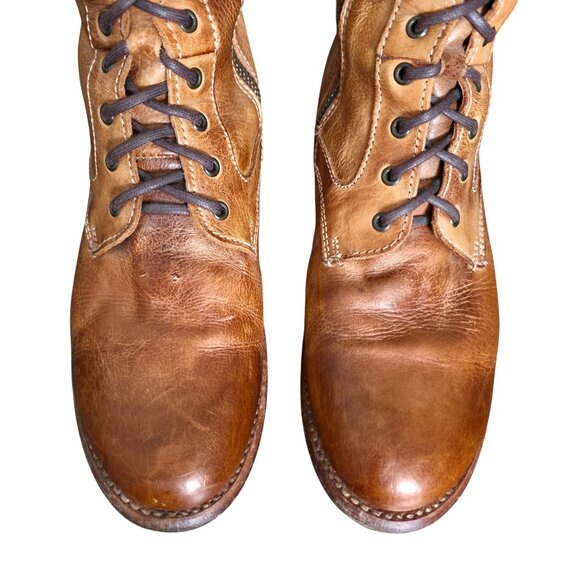 Bed Stu Della Boot Glastonbury Lace Up Knee High Leather Tan Rustic Size 7.5 - Picture 4 of 14